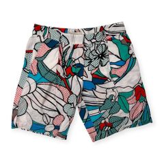 フランス製 PAUL&JOE ポールアンドジョー 総柄 ショートパンツ ハーフパンツ サイズ 36 /ホワイト×マルチ/レディース/ルック