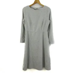 ナチュラルビューティーベーシック ワンピース 長袖 ウール混 ブランド トップス レディース Lサイズ グレー NATURAL BEAUTY BASIC 【中古】