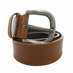 エドウィン EDWIN 美品 ベルト レザー バックル ロゴ 茶 ブラウン /FF