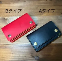 ミドル トラッカーウォレット スリム型 2層 姫路レザー オイルレザー ニッケル 革財布 メンズ ミドルウォレット 栃木レザー メンズ財布 日本製