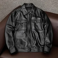 レザージャケット 上品　本革 牛革　高級　ライダースジャケット 革ジャン