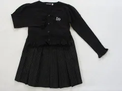 ベベ bebe アウトレット 子供服 女の子 120cm 長袖 カーディガン スカート 2点 黒 秋 冬 ★4 セットアップ ガールズ 女児 キッズ 【中古】 ユーズド リサイクル こども