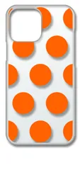 【新品未使用】iPhone13 Pro Max アイフォン13プロマックス クリア ハードケース ドット柄 水玉 (オレンジ) スマホケース カバー cl-iphone13max-dotbig-07