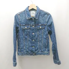 ◇ ⊇ ZARA ザラ 長袖 デニムジャケット サイズM ブルー系 レディース E  【1504240029467】