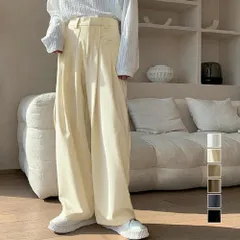 ワイドパンツレディースハイウエスト韓国風_3