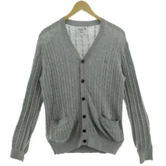 アーノルドパーマー Arnold Palmer カーディガン ニット クラシックスタイル CLASSIC STYLE ロゴ刺繍 長袖 ケーブル編み グレー 2