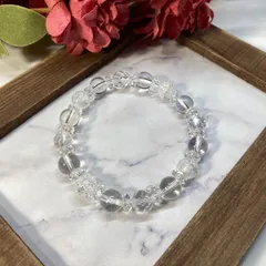 水晶 本水晶 クリスタル 浄化  天然石 パワーストーン ブレスレット 8mm  カット水晶 ●