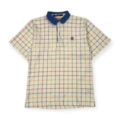 90s TOMMY HILFIGER トミー ヒルフィガー チェック 半袖 ポロシャツ L/マルチ メンズ ビンテージ
