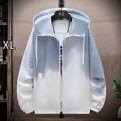[XL]春 コーデ メンズ 用 服 シンプル ファッション オシャレ 大人 かっこいい 紳士服 カジュアル フード付き グラデーション ジャケット  カジュアル 通勤スタイル 重ね着コーデ ゆったりシルエット 軽アウター