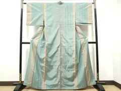 平和屋着物●訪問着　紬地　枝垂れ柳　正絹　逸品　CAAW4645hy