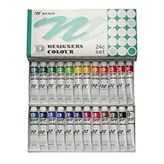 【中古】【非常に良い】ニッカー 水彩絵具 デザイナースカラー 24色セット 20ml(6号) 2mvetro