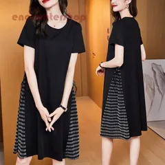 ワンピース レディース 40代 膝丈ワンピース 春夏 半袖ワンピ 配色ボーダーワンピース ゆったり ひざ丈Aラインスカート お出かけ 韓国風 カジュアル 30代50代