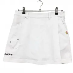 【美品】ルコックゴルフ スカート 白 裾刺しゅう ストレッチ 内側インナーパンツ レディース 11 ゴルフウェア le coq sportif