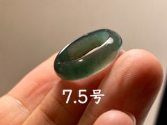 L12-178 ピンキーリング 氷種 氷青緑 7.5号 天然グアテマラ産 A貨 本翡翠 くりぬき リング