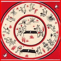 卓球 50×50cm 鳥獣戯画 小風呂敷 kenema ミヤモトタオル(Miyamoto-towel)