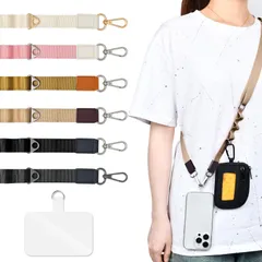 [Yeepan] ス スマホショルダー 斜めがけ/首掛け/肩掛け 太め 約85cm～140cm 長さ調節可能 スマホストラップ (ストラップ ホルダー 付) スマホ ショルダーストラップ スマホストラップ ネックストラップ 携帯ストラップ 携帯ショルダー スマ