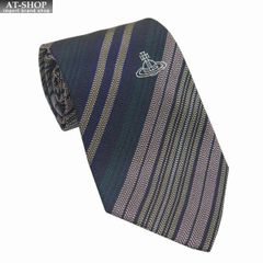 ヴィヴィアンネクタイ ヴィヴィアンウエストウッド Vivienne Westwood メンズ ネクタイ AW2024モデル 8.5cm ストライプ柄 BLUE 誕生日 プレゼント ギフト