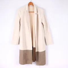 ザラ チェスターコート ロングコート ストレッチ 無地 アウター レディース Mサイズ ベージュ ZARA 【中古】