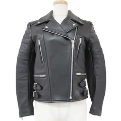 CELINE セリーヌ レザー ライダースジャケット アウター キルティング フィービー期 おしゃれ シンプル きれいめ 大人女子 ブランド 上品 羽織り 高級 エレガント タイト フェミニン 本革
