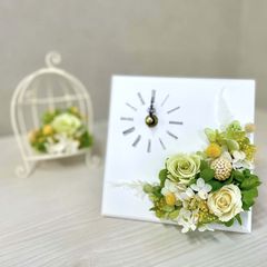 25-19：時計付きフラットフレーム☆グリーン