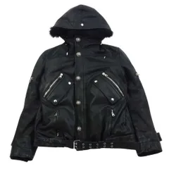 BALMAIN バルマン ジャケット 15AW ライナー付き カウレザー フォックスファー オールレザー フーデッドジャケット ボンバージャケット ブラック系 44【中古】のサムネイル