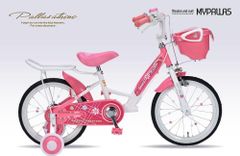 子供用自転車16・補助輪付元気で上品な女の子のためのキッズサイクル。キャリア付。