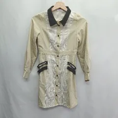 ◇ ⊂ Pink hunt ピンクハント チェック柄 長袖 ミニ丈 ワンピース サイズS ベージュ系 レディース E  【1409100010060】