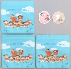 【中古】グッズセット 集合(探検隊衣装) ジッパーバッグ＆ステッカーセット 「一番くじ クレヨンしんちゃん ～ほっほーい!オラとおでかけだゾ!～」 F賞