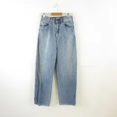 ユニクロ UNIQLO ワイドフィットカーブジーンズ デニムパンツ ロング 青 25 *T582