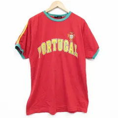 XL/古着 半袖 Tシャツ メンズ サッカー ポルトガル代表 コットン クルーネック 赤 レッド 25aug29 中古