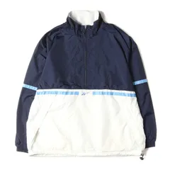 Reebok リーボック ジャケット サイズ:XL 90s - 00s 切替 ナイロン ハーフジップ ジャケット ブルゾン アノラック ネイビー ホワイト 紺白 アウター 上着【メンズ】