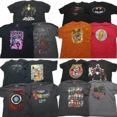 古着卸 まとめ売り マーベル DCコミック 半袖Tシャツ 15枚セット (メンズ 2XL /3XL ) キャプテンアメリカ バットマン 中古 古着 NB7215
