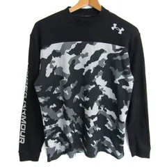 アンダーアーマー 長袖Ｔシャツ トップス コールドギア カモフラ柄 ゴルフウエア メンズ MDサイズ 黒×グレー UNDER ARMOUR 【中古】
