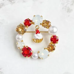 カップケーキ リースブローチ ネックレス ケーキ いちご