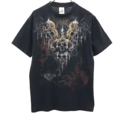 アルスタイル プリント 半袖 Tシャツ M ブラック系 ALSTYLE メンズ 古着 【240331】 メール便可