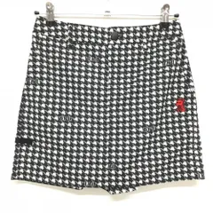 【超美品】ダンスウィズドラゴン キュロットスカート 黒×白 千鳥格子 チビドラ  レディース 1(S) ゴルフウェア Dance With Dragon