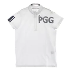サイズ：0 PGG PEARLY GATES パーリーゲイツ 2023年モデル ハーフジップ 半袖Tシャツ  ホワイト系 [240101289773]# ゴルフウェア レディース ストスト