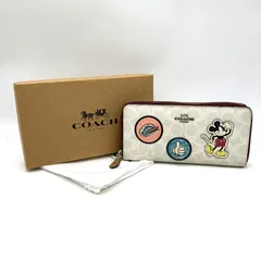 【中古品】COACH コーチ × DISNEY ディズニー ROUND ZIP LONG WALLET F3733 ラウンド ジップ ロング ウォレット 長財布 【181-250818-as-17-izu】