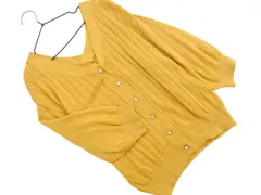 earth music&ecology アースミュージック＆エコロジー Vネック ニット カーディガン sizeF/マスタード ◇■ レディース