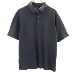 NIKE GOLF ナイキゴルフ 格子柄 半袖 ポロシャツ M チャコールグレー メンズ 古着