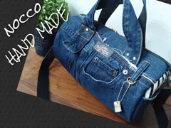 №701【DENIM❌️ドラム缶型ショルダーバッグ♥】デニムリメイクボストンバッグ👜