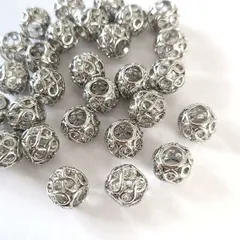 中空 ヨーロピアンビーズ  【4個 10mm 】( シルバー )