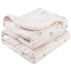 【新着商品】ベビー 赤ちゃん用 毛布 掛け毛布 ブランケット ひざ掛け おくるみ ふわふわ 男女兼用 80*110cm 保温性 ソフト 発熱二枚合わせ 丸洗いOK 抗菌防臭 防ダニ加工 (80*110cm)