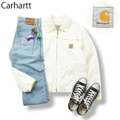 【名作】 カーハート Carhartt WIP デトロイト ジャケット ダック コットン ジップアップ 裏地 メッシュ 切替 細畝 コーデュロイ XS ホワイト ストリート アメカジ ワーク メンズ