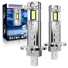 『業界最ちっちゃ！』SUPAREE H1 led ヘッドライト 爆光 車検対応 led h1 ヘッドライト ハイビーム用 ファンレス 無極性 14000lm 20W*2 6500K ハロゲンより小さい 高光効LEDチップ搭載 DC12V 二重放熱 長寿命  1