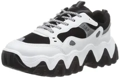 Size:24.0 cm 2E_Color:ブラックホワイト [ラブハンター] スニーカー 厚底スニーカー ダッドスニーカー レースアップシューズ 6cmヒール ウェーブソール スポーツ 1567 レディース ブラックホワイト 24.0 cm 2E