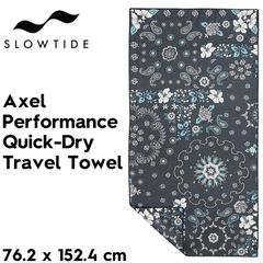 ビーチタオル バスタオル クイックドライ SLOWTIDE スロータイド Axel Performance Quick-Dry Travel Towel - Black  STQD048 日本代理店正規品