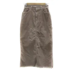 ベイフロー BAYFLOW タイトスカート コーデュロイスカート マキシ丈 ロング丈 無地 カットオフ 2 薄ピンク /YS9