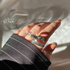 art whirling double finger ring ''silver''_アートワーリングダブル フィンガーリング ''シルバー''