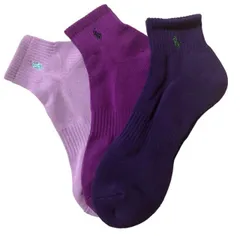 未使用 ポロ ラルフローレン ソックス メンズ 27-29ｃｍ 靴下 3足セット 足底パイル アーチサポート ワンポイント刺繍 ショート丈 パープル系 スニーカーソックス ナイガイ 紳士用 POLO RALPH LAUREN ポニー カジュアル